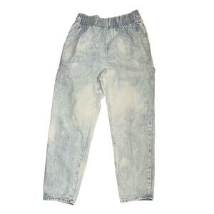 1980s 90s Gitano Acid Wash Jeans Retro Baggy Light Blue Denim Vintage Size 16